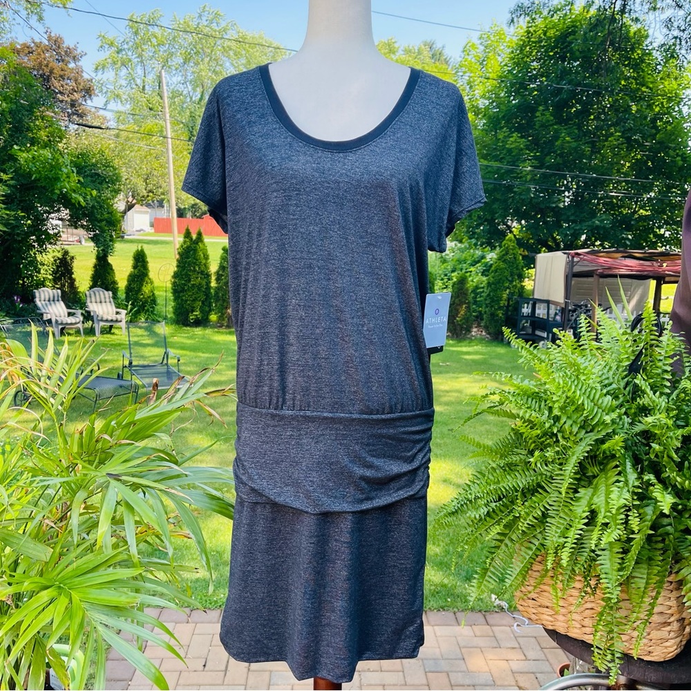 Athleta Yoga Fitted Tank  Dress Size L Cap Sleeves